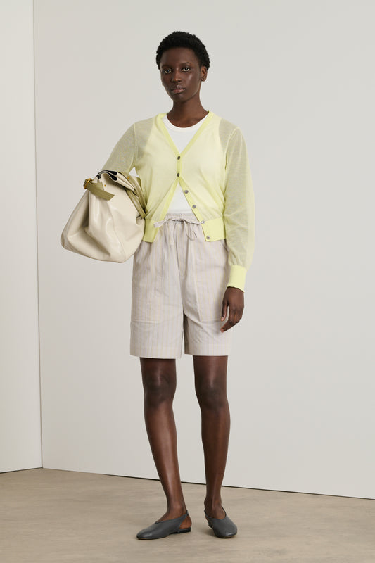 Short Emeric - Gris Clair/Écru - Coton - Femme