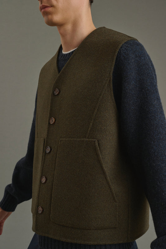 Jacket Romain - Heathered Khaki - Double-Faced - Men