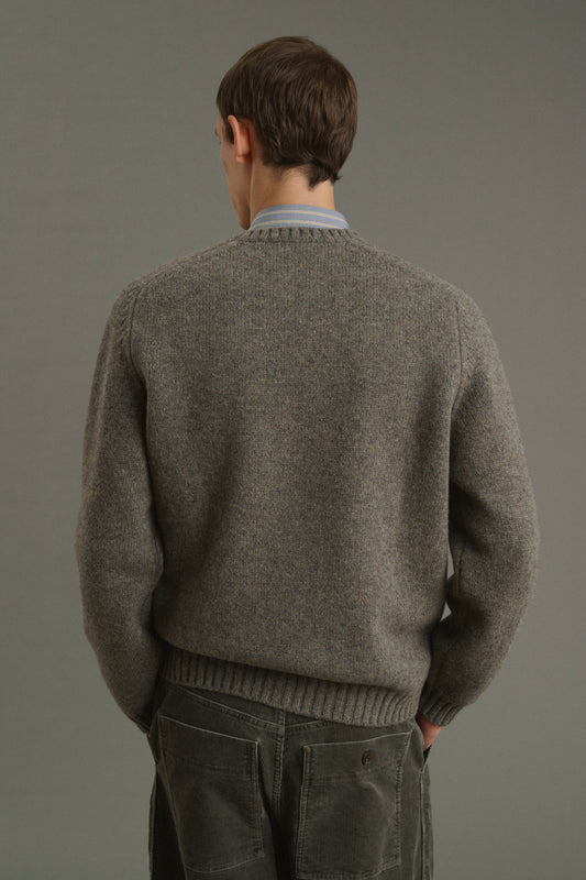 Isamu pullover - Grey-Green - Wool - Men