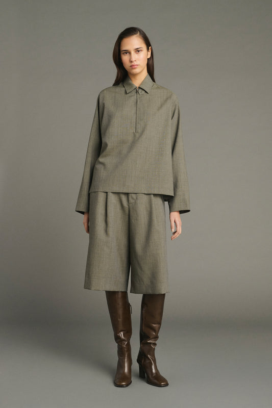 Bermuda Louison - Vert De Gris - Laine - Femme