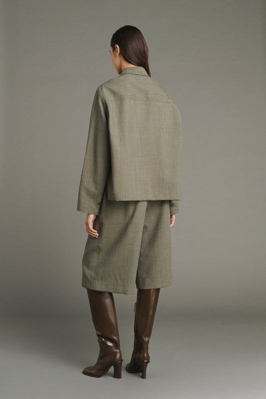 Bermuda Louison - Vert De Gris - Laine - Femme