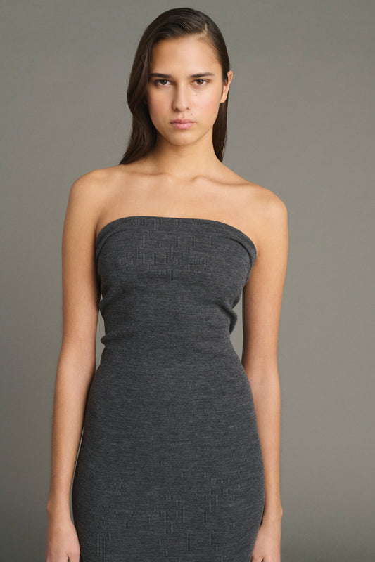 Robe Lilia - Gris Anthracite - Laine - Femme
