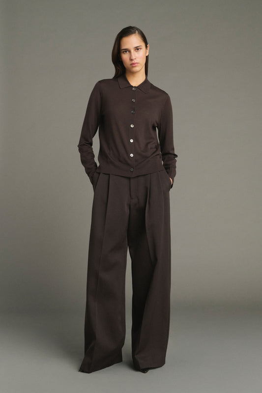Laumiere Trousers - Ebony - Wool - Women