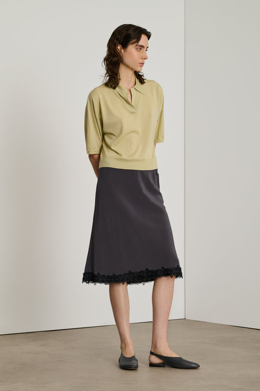 Jupe Exquise - Gris Anthracite - Soie - Femme