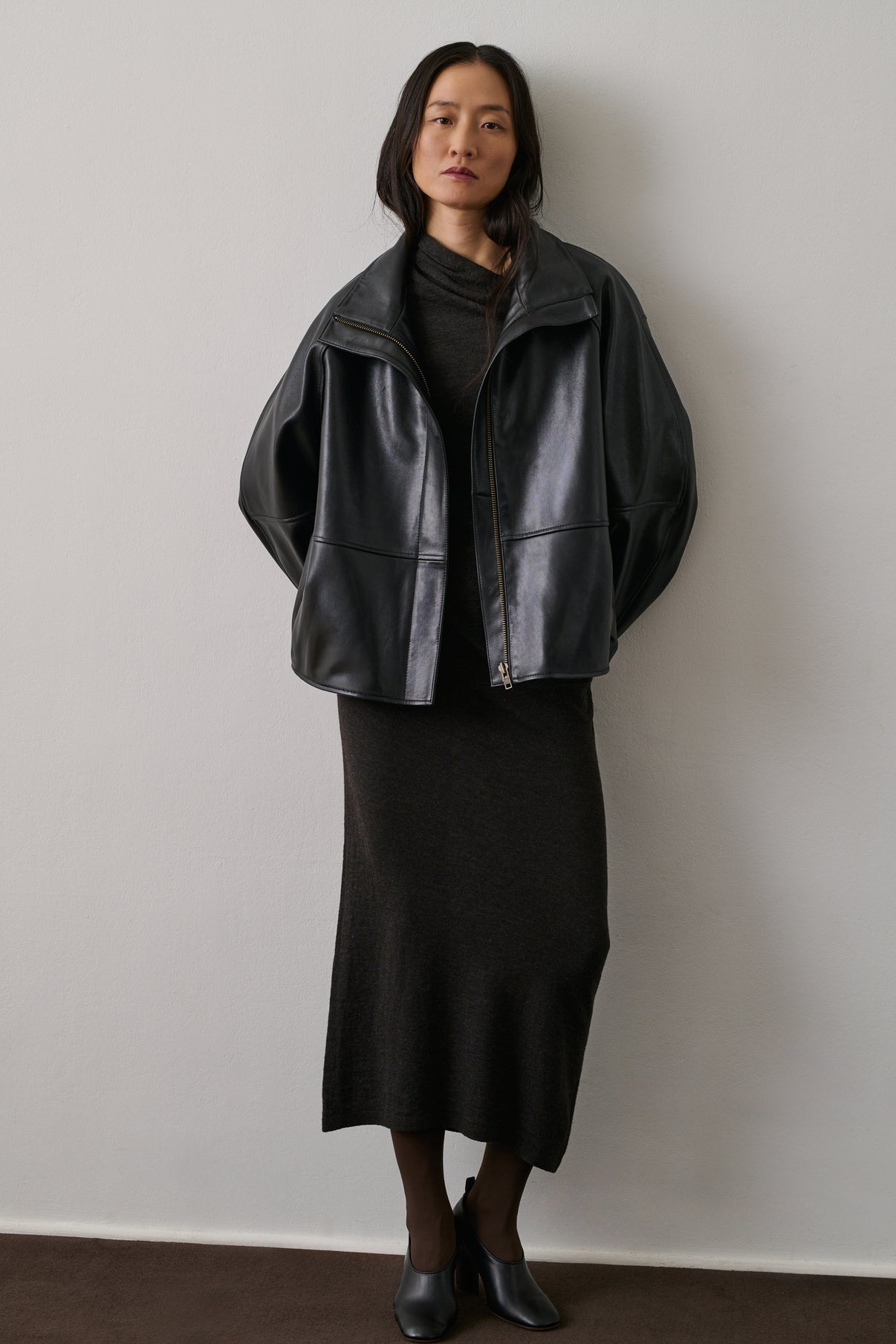 Veste Gamma - Noir - Cuir - Femme vue 3