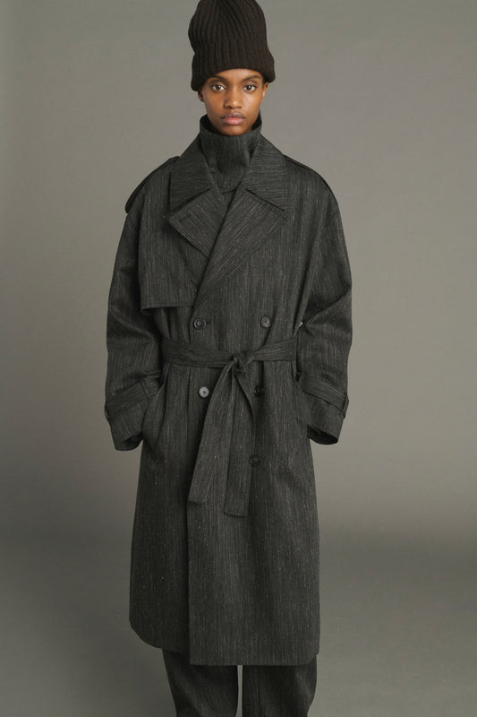 Trench Jourdain - Gris Anthracite - Laine - Femme