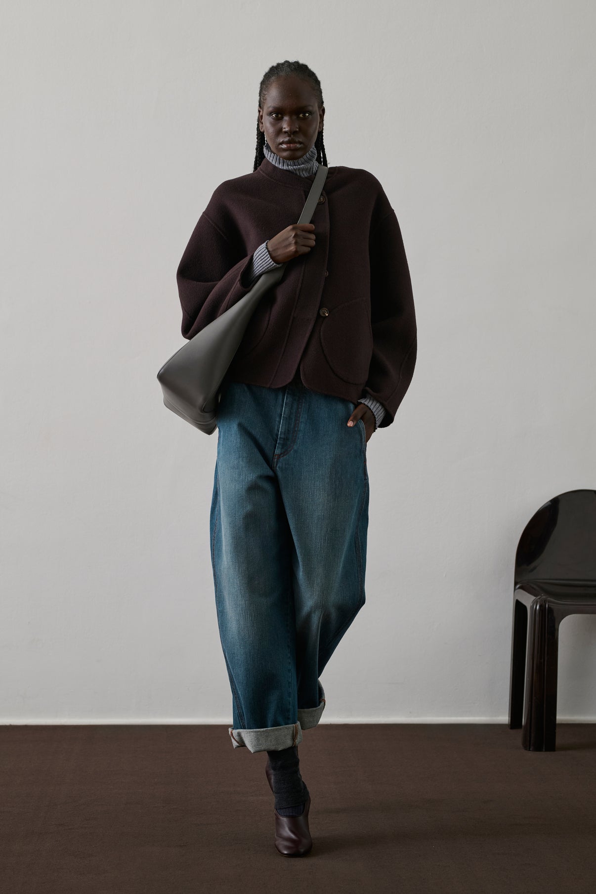 Manteau Windsor - Aubergine - Laine - Femme vue 4