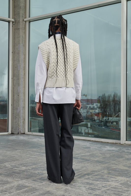 PANTALON VIVIAN GRIS CHINÉ FONCÉ