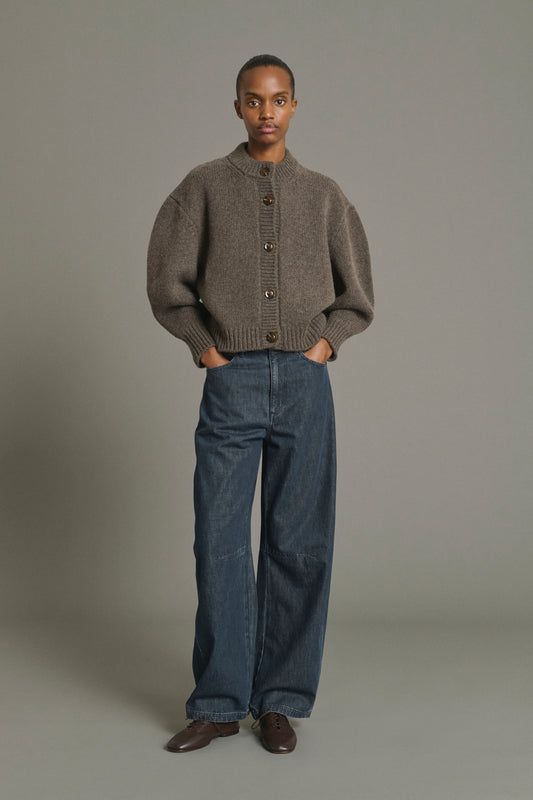 Cardigan Leonard - Marron Glacé - Laine Mérinos - Femme