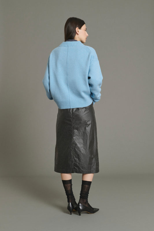 Pull Julie - Bleu Clair - Laine Mérinos - Femme