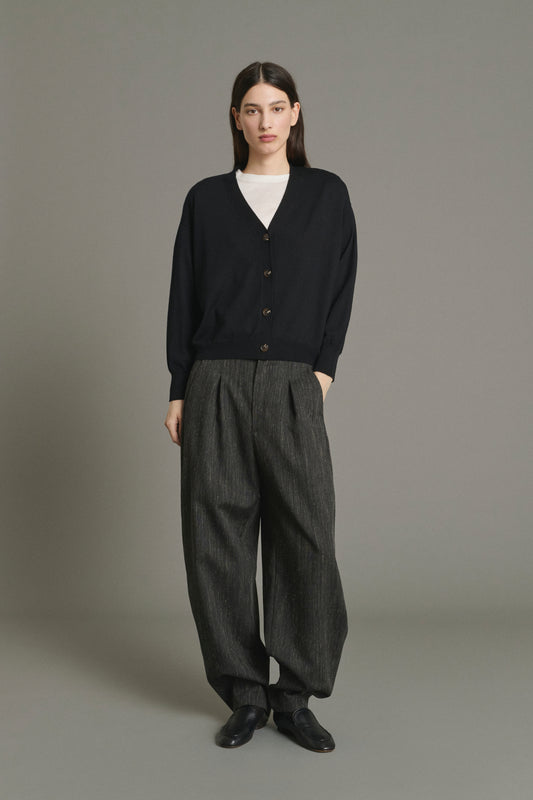 Cardigan Idem - Noir - Laine Mérinos - Femme