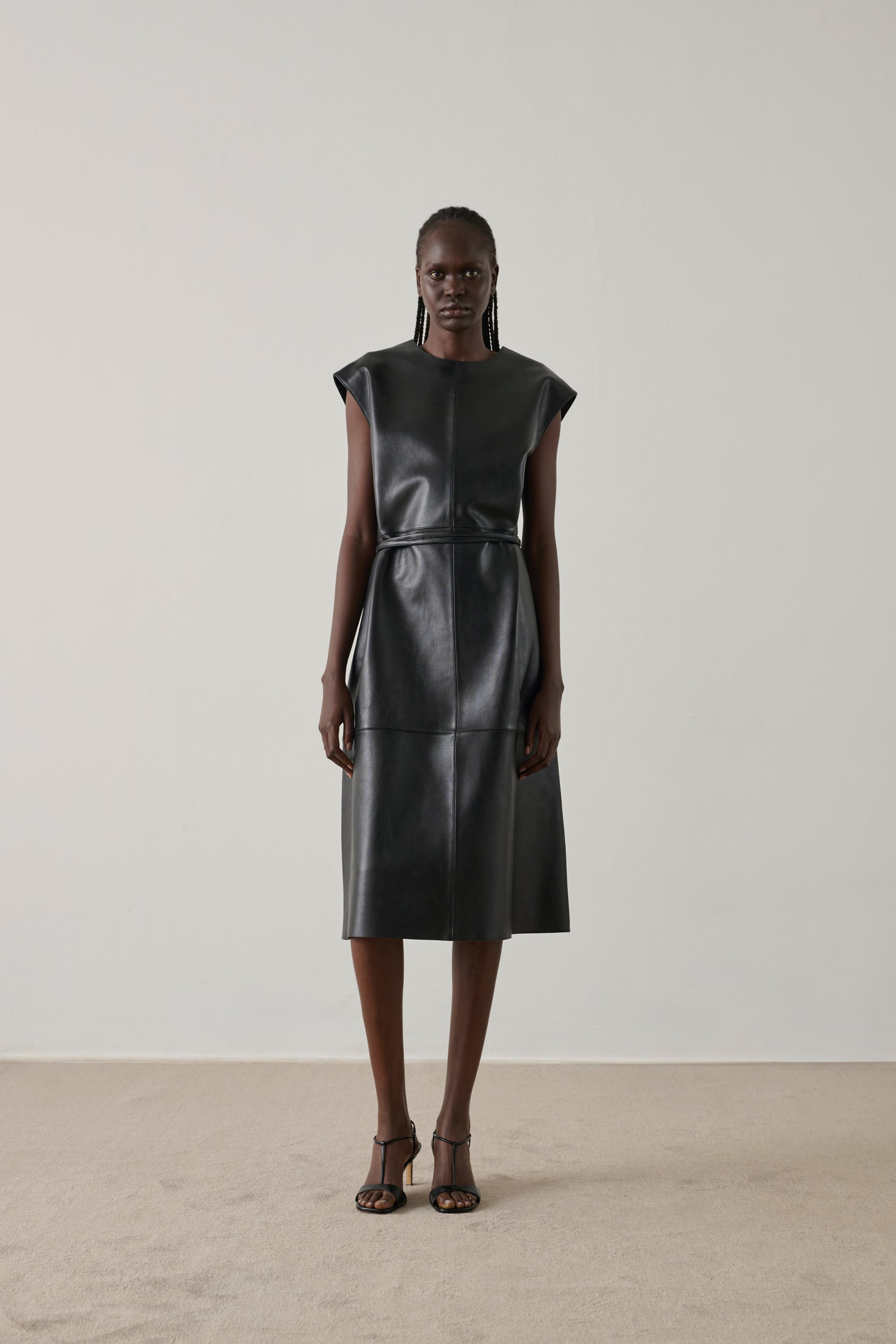 Sofia Dress - Black Lambskin Minimal - Soeur Sofia Dress - Black Lambskin Minimal - Soeur