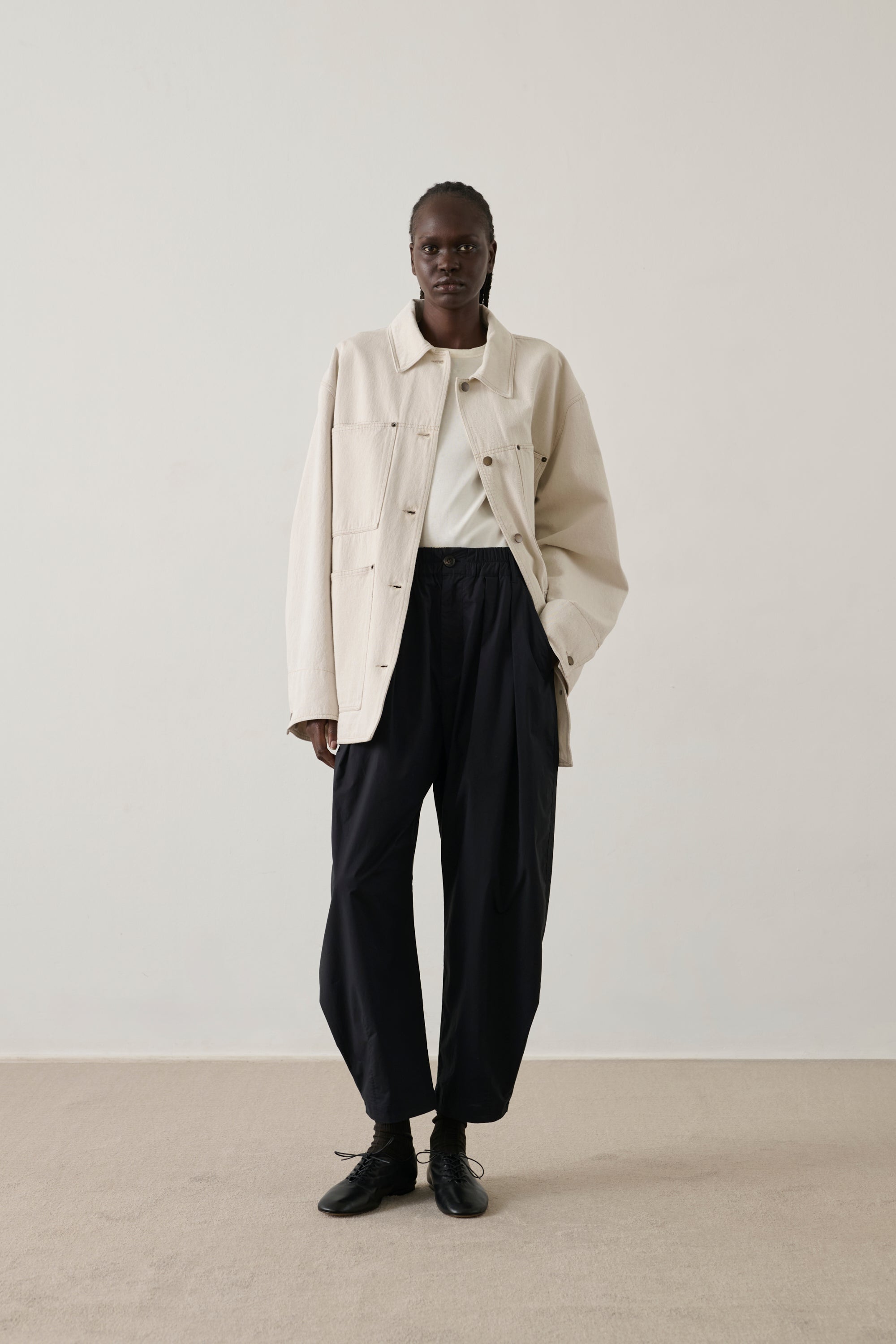 Vernon Trousers - Black Cotton Poplin Women's - Soeur