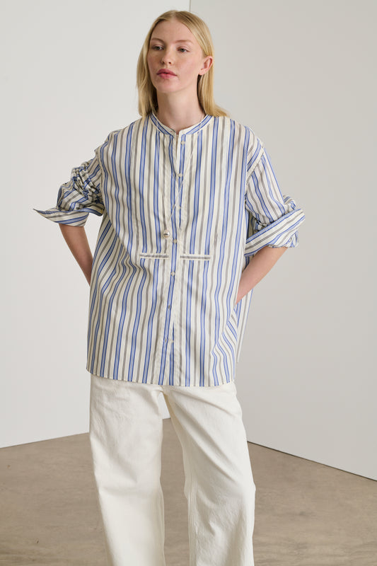 Chemise Dori - Bleu/Blanc - Coton - Femme