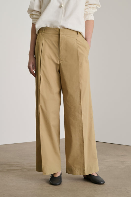 Devy trousers - Dark Beige - Cotton - Women