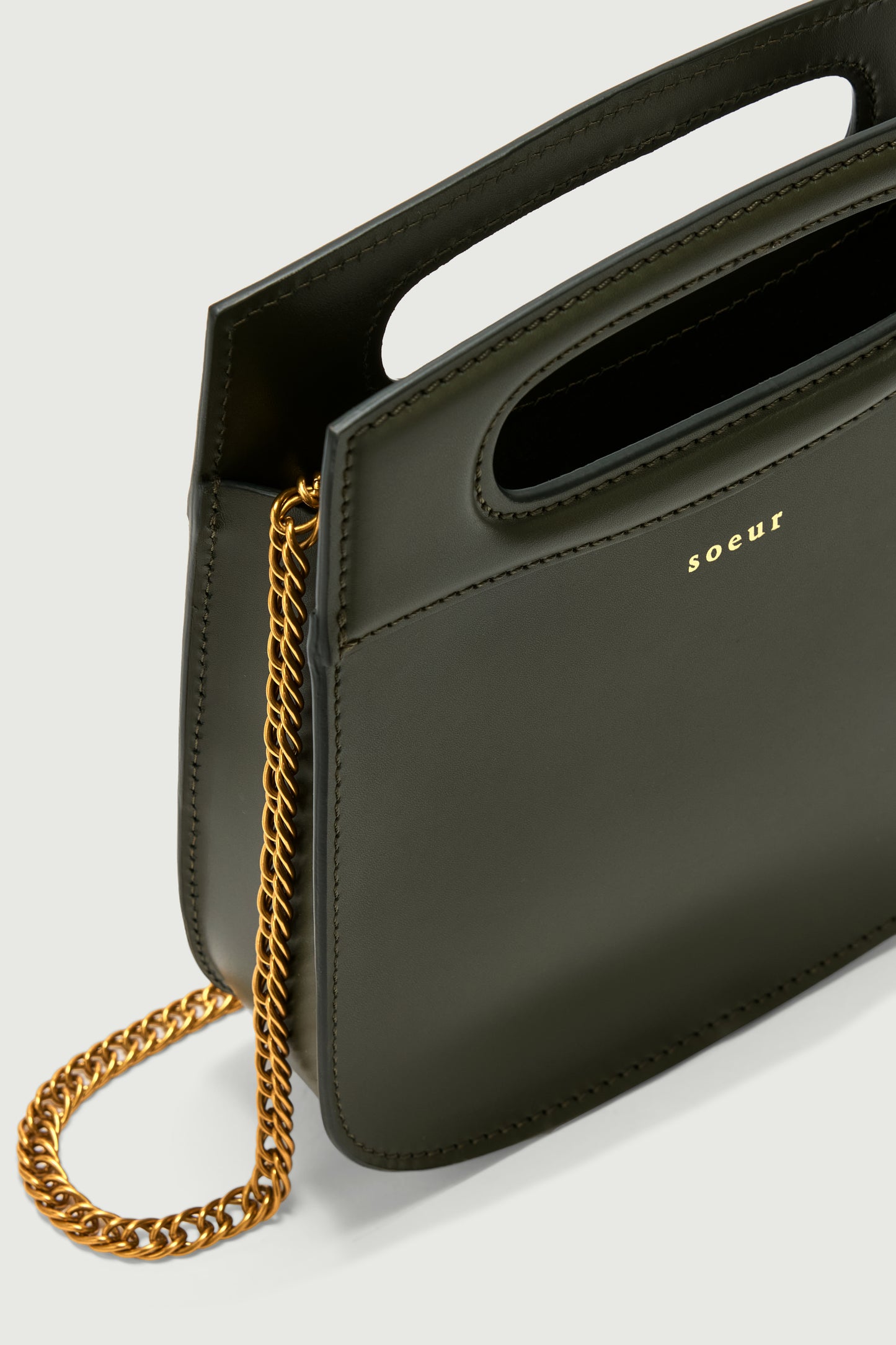 Sac Cheri Mini - Vert Militaire - Cuir - Femme