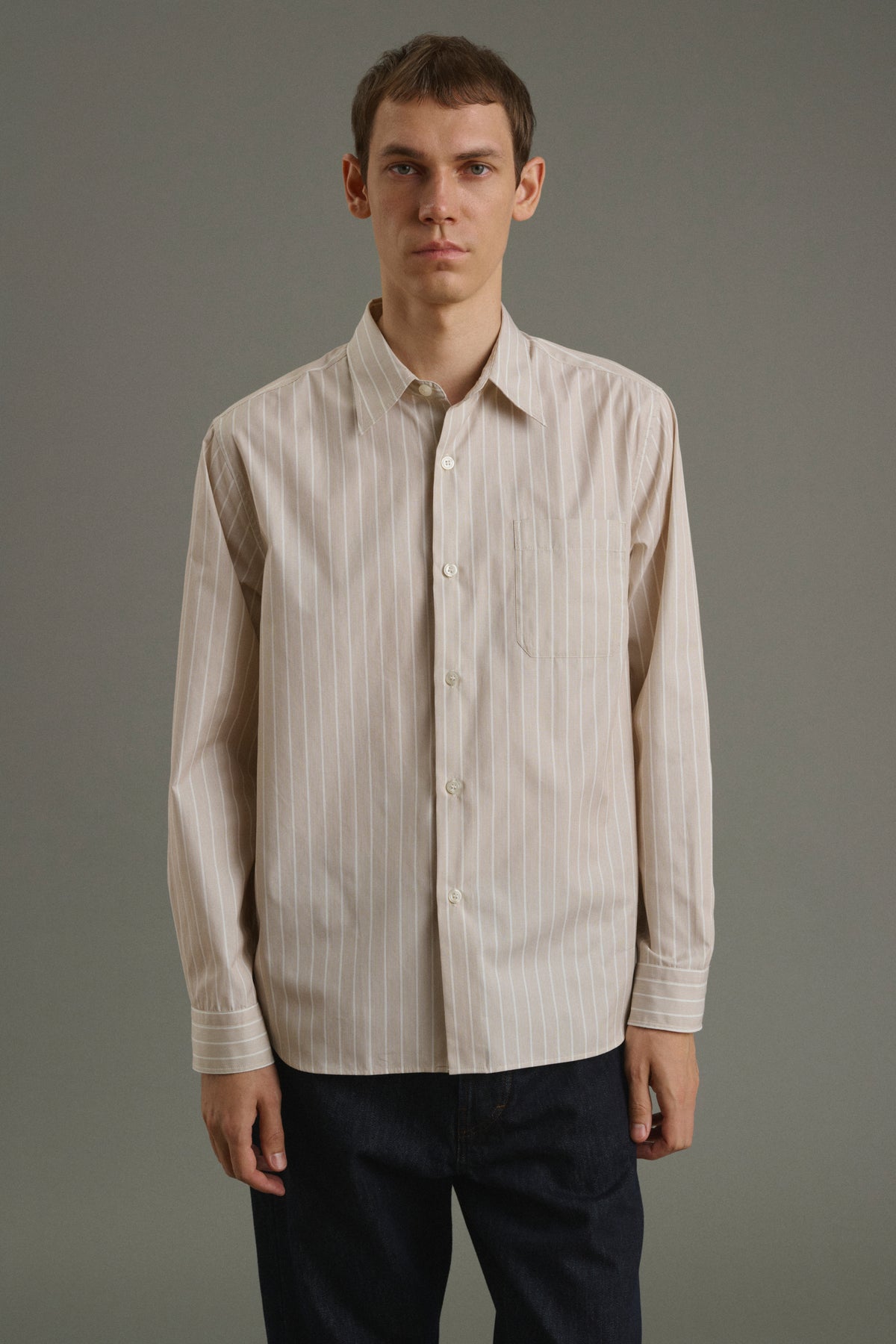 Chemise Glenn - Noisette/Écru - Coton - Homme vue 2