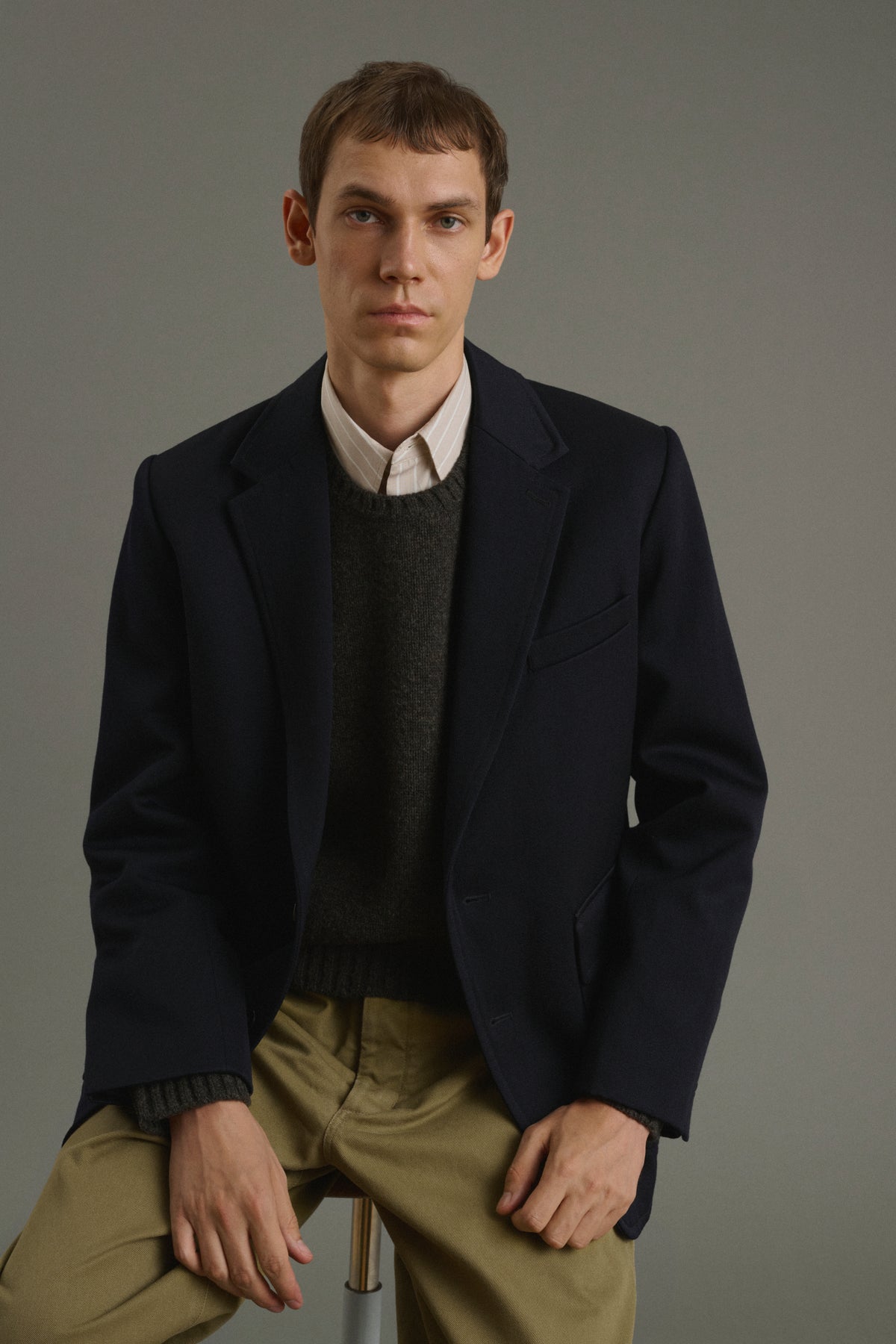 Jacket Clement - Dark Navy - Wool - Men