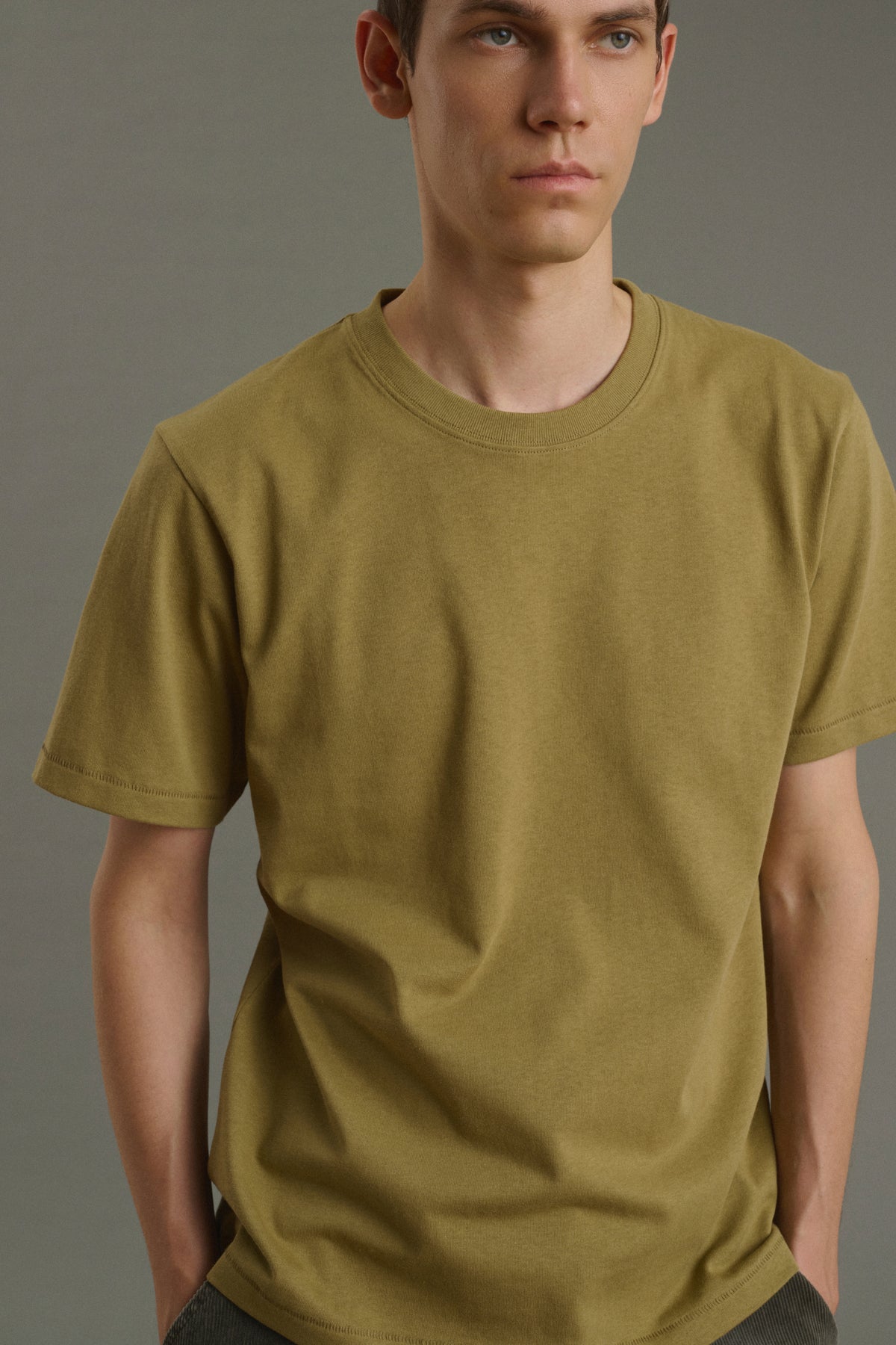Tee-Shirt Owen - Kaki Clair - Coton - Homme vue 3
