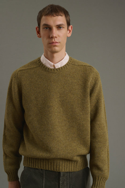 Pullover Isamu - Heathered Khaki - Wool - Men