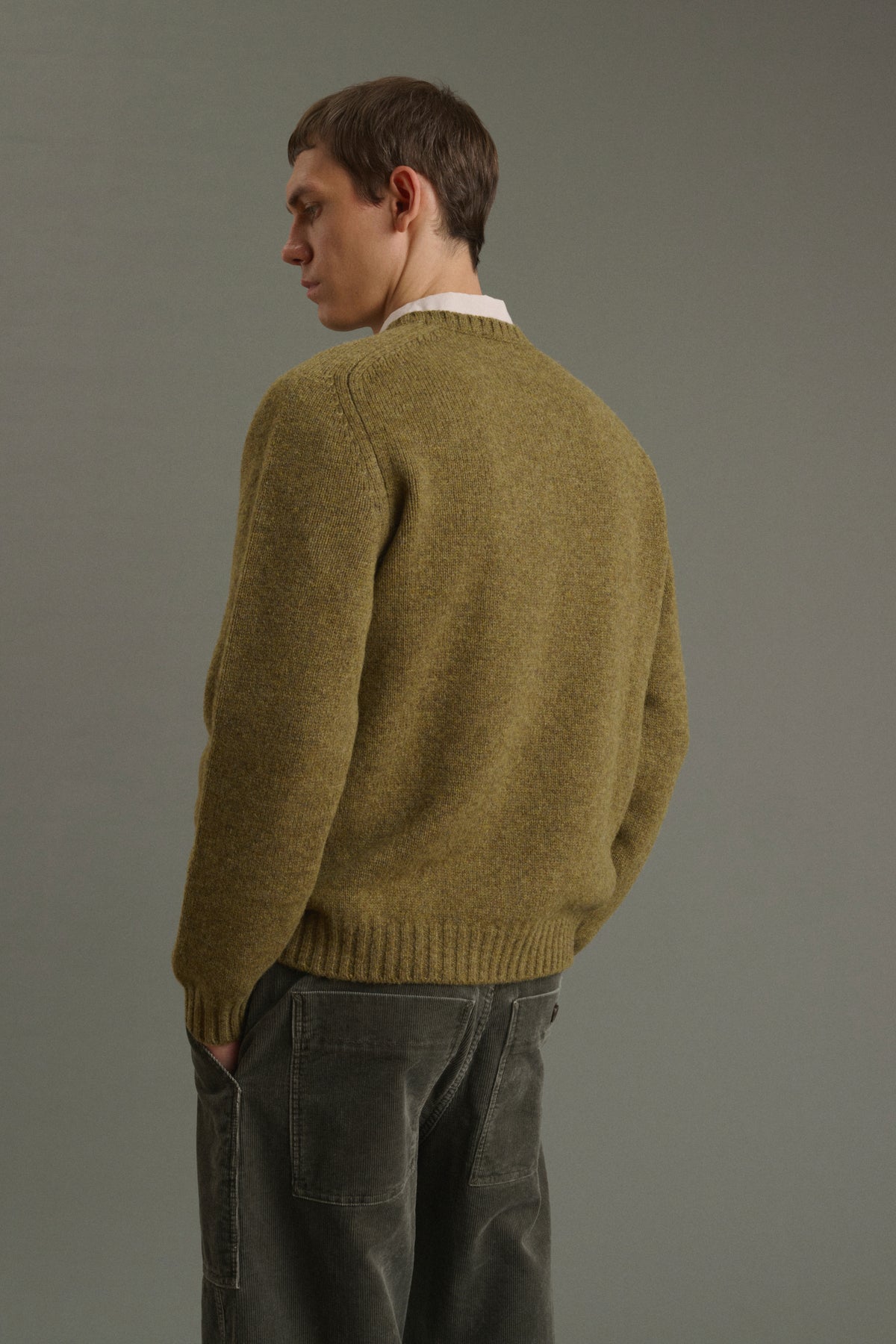 Pull Isamu - Kaki Chiné - Laine - Homme vue 2