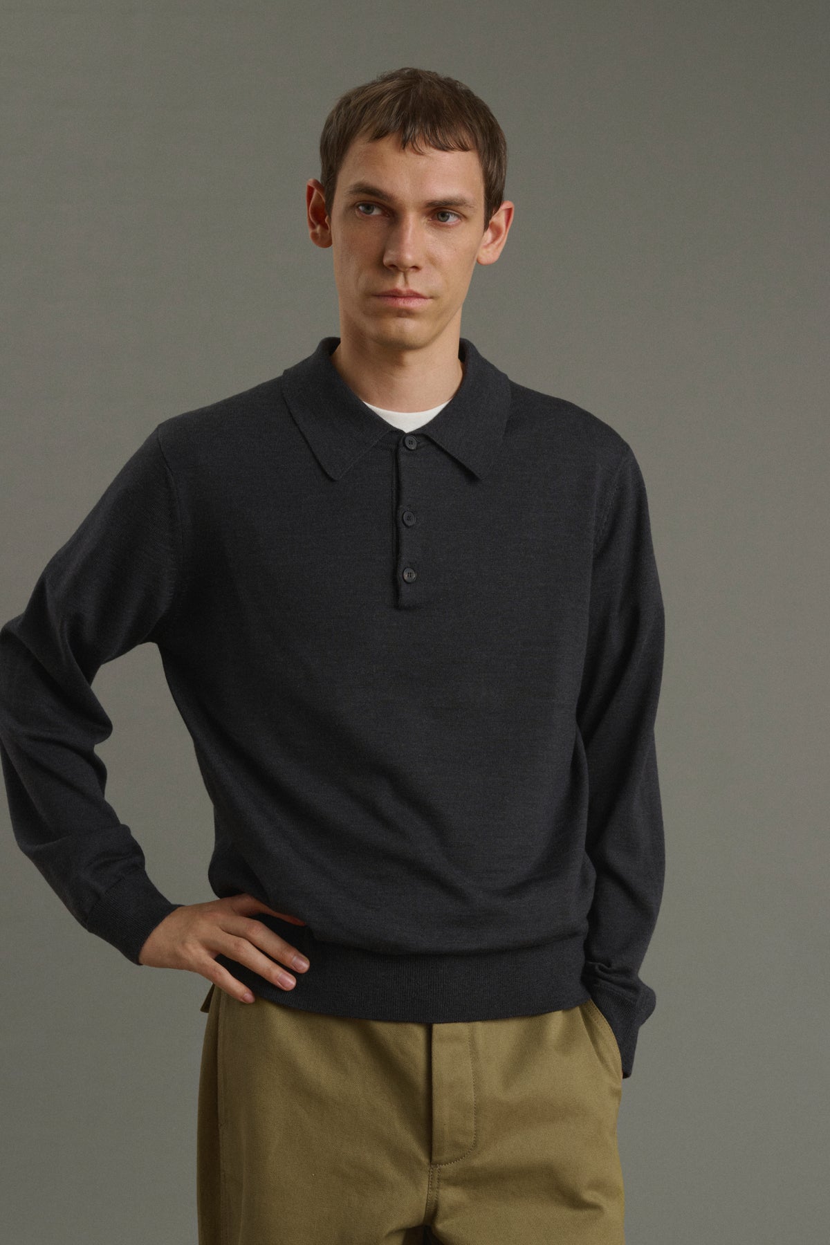 Etienne pullover - Charcoal Grey - Merino Wool - Men