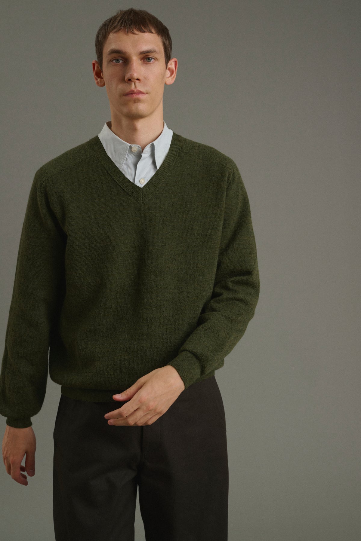 Pull Themo - Vert Foncé - Laine - Homme