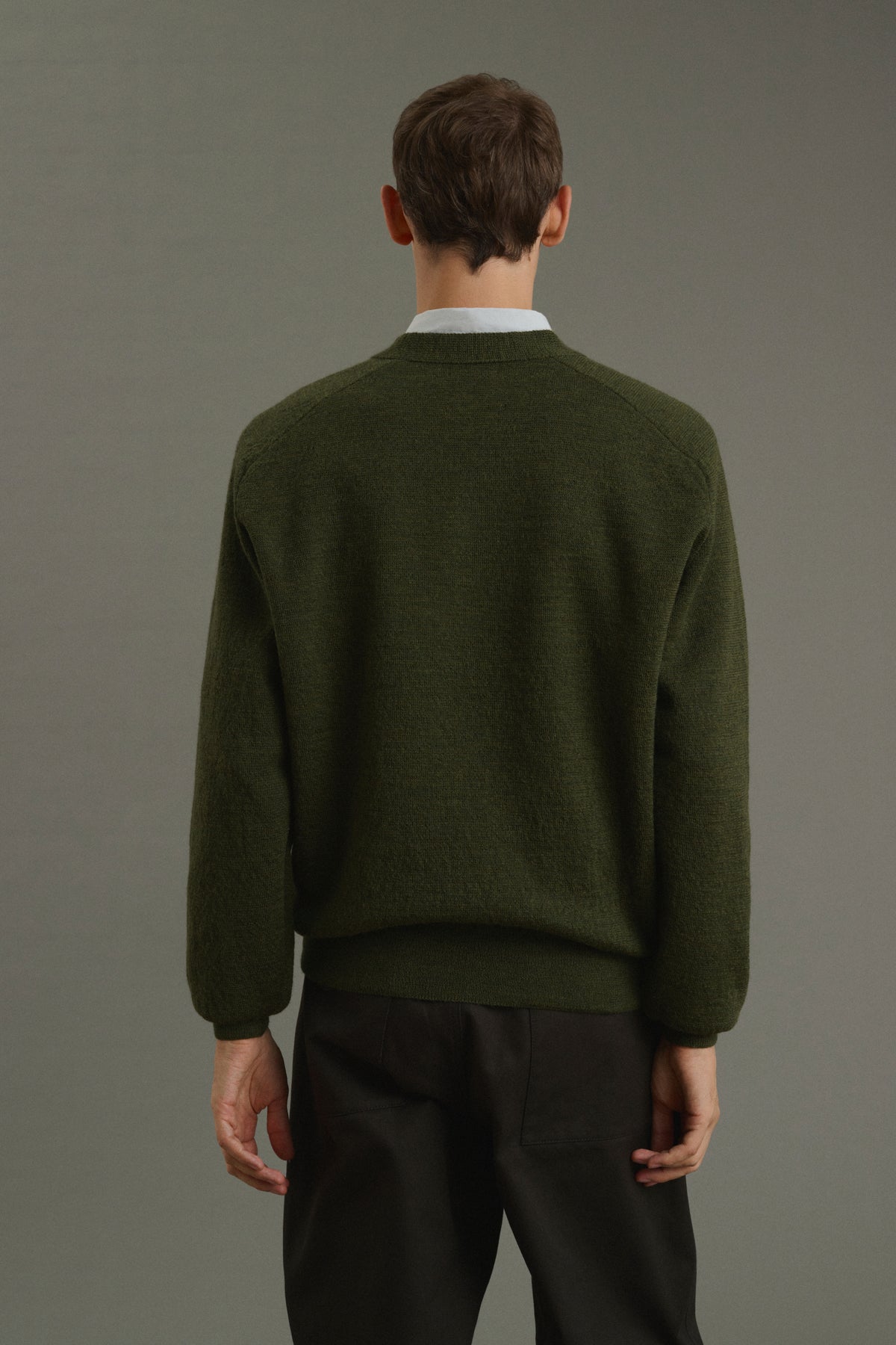 Pull Themo - Vert Foncé - Laine - Homme