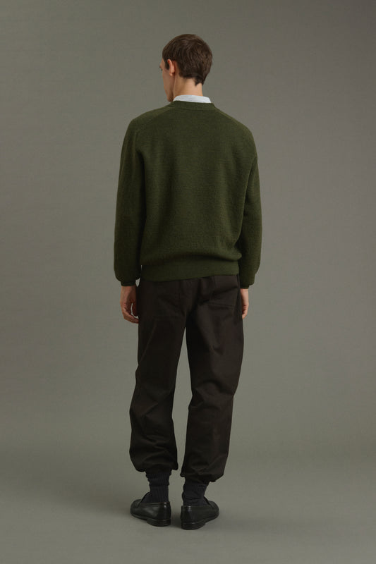 Pullover Themo - Dark Green - Wool - Men