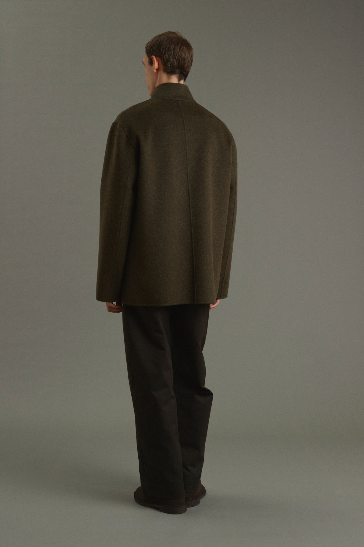 Eole jacket - Heathered Khaki - Double-Faced Fabric - Men