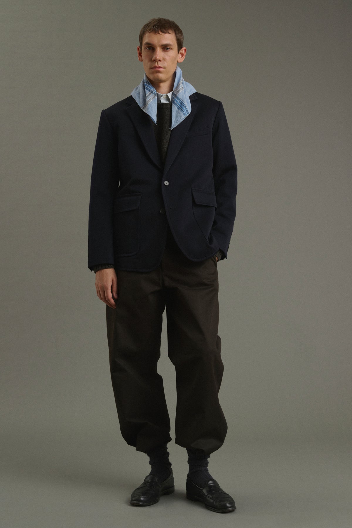 Foulard Paulin - Bleu Ciel/Noir - Coton - Homme vue 2