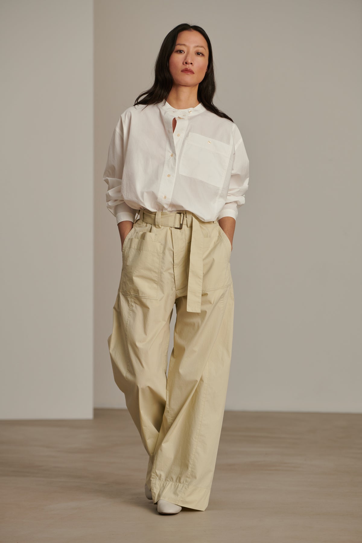 Cody Trousers - Putty - Cotton - Women vue 1