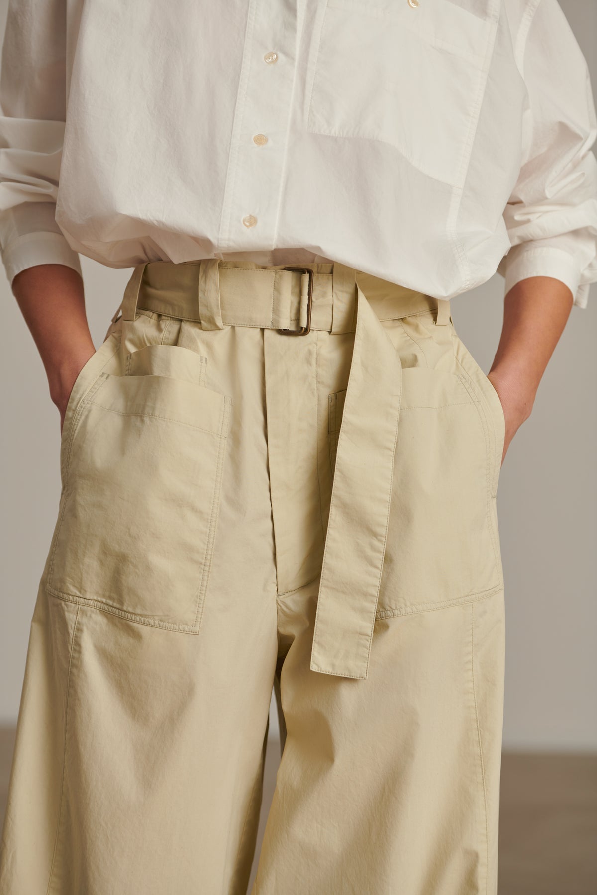 Cody Trousers - Putty - Cotton - Women vue 3