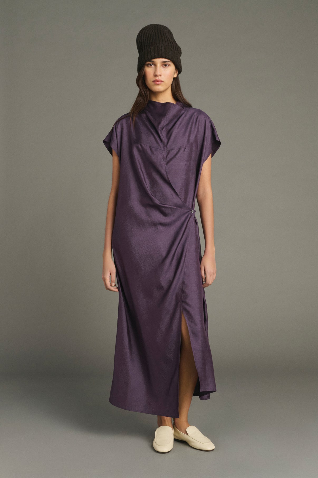 Robe Foggia - Violet - Soie - Femme vue 4
