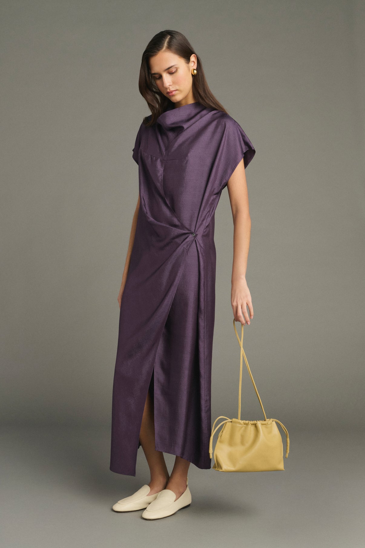 Robe Foggia - Violet - Soie - Femme vue 1