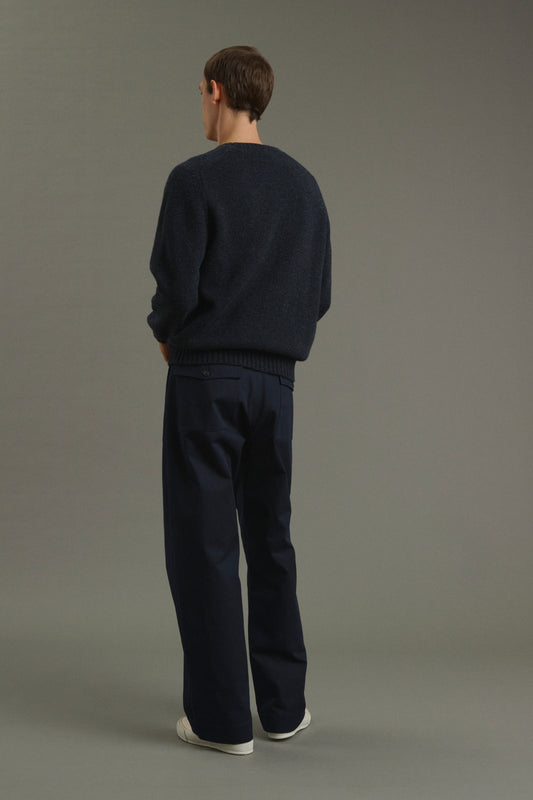 Isamu pullover - Heathered Navy - Wool - Men