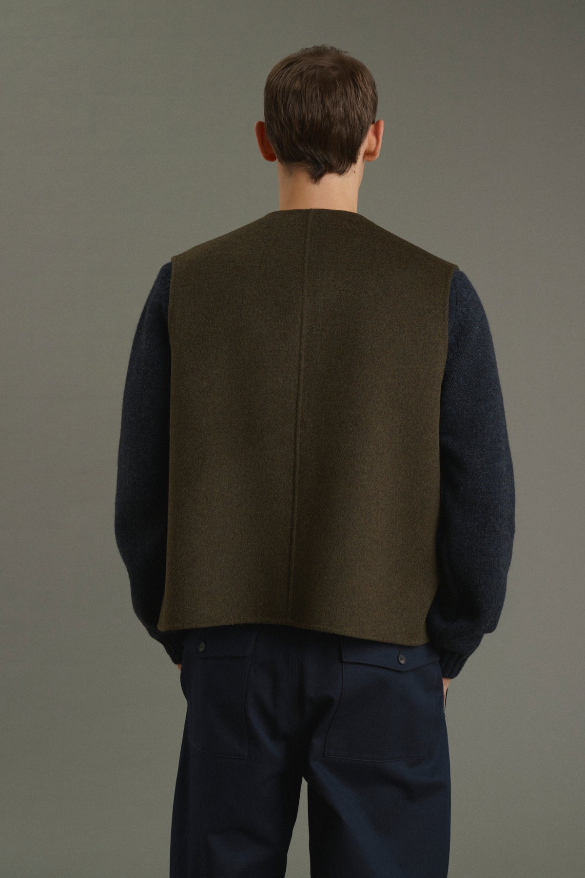 Jacket Romain - Heathered Khaki - Double-Faced - Men vue 6
