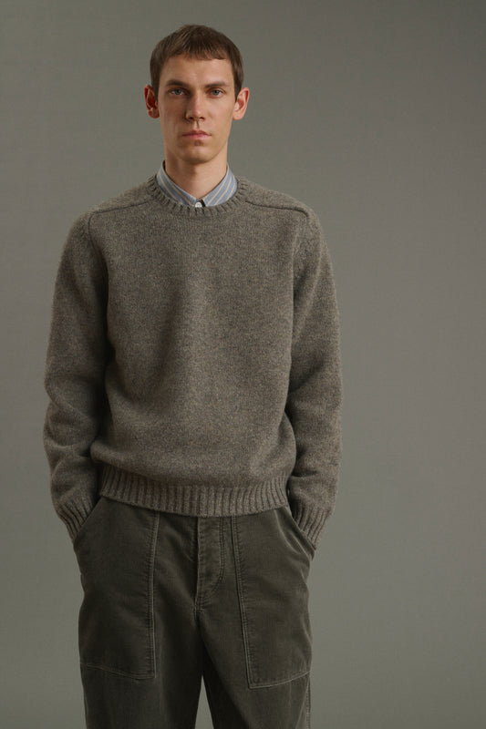 Isamu pullover - Grey-Green - Wool - Men