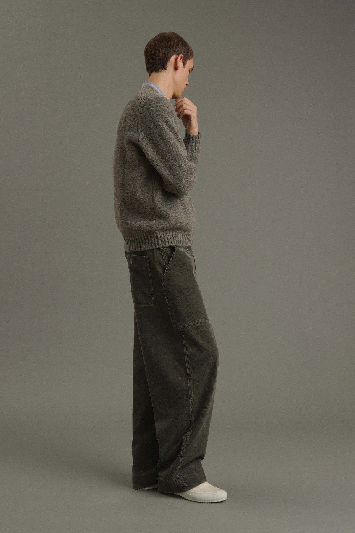 Pull Isamu - Vert De Gris - Laine - Homme