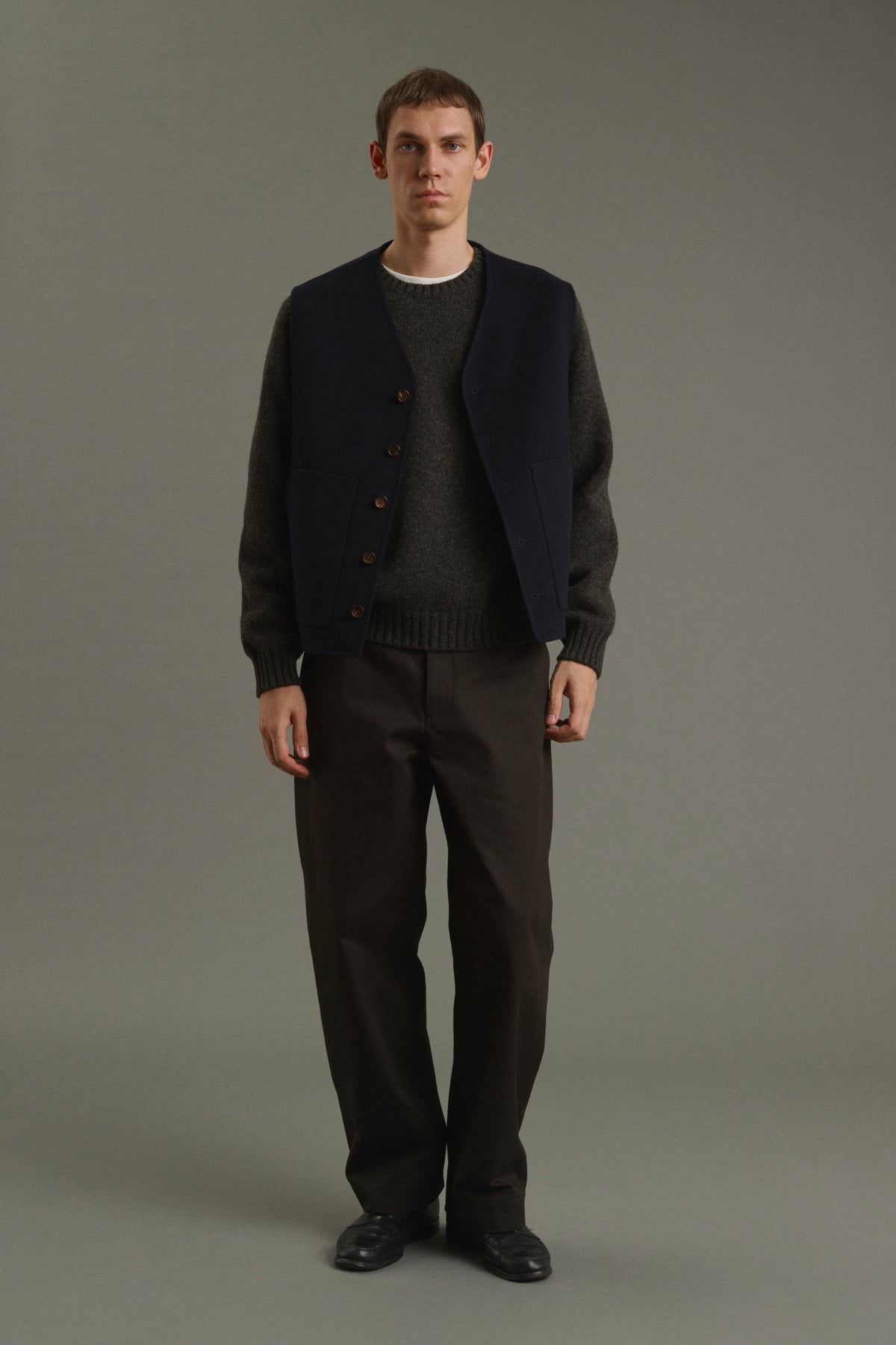 Romain jacket - Deep Navy - Double-Faced Fabric - Men