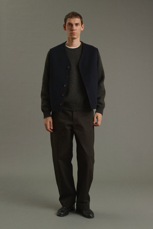 Romain jacket - Deep Navy - Double-Faced Fabric - Men