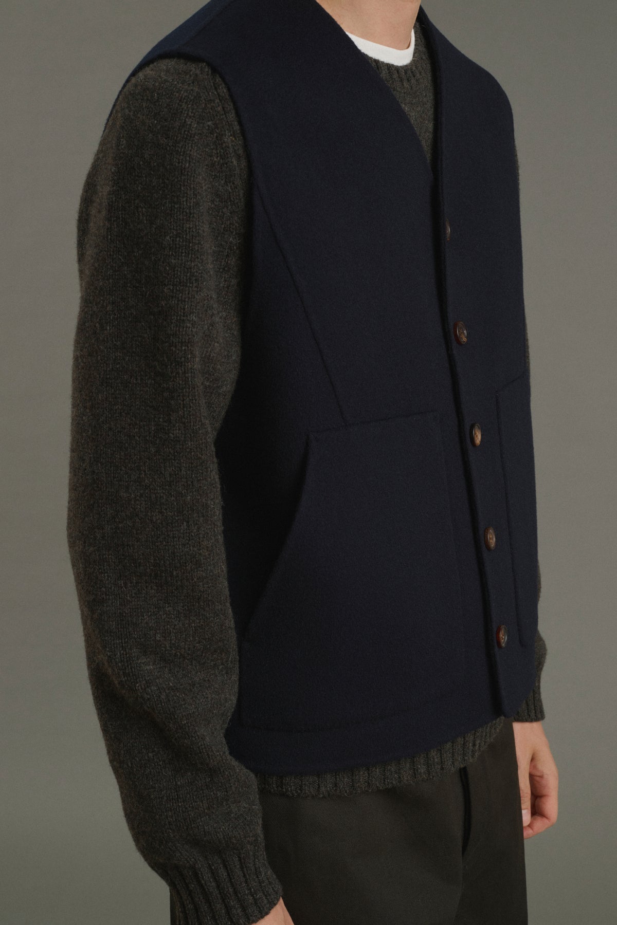 Romain jacket - Deep Navy - Double-Faced Fabric - Men vue 5