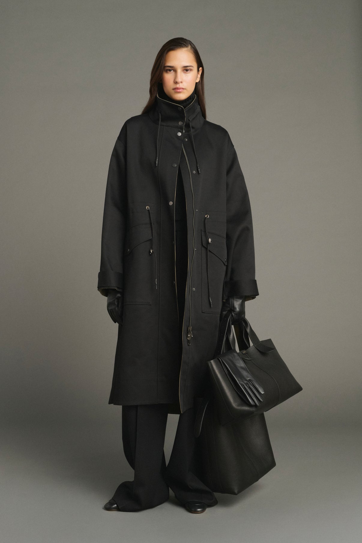 Luce coat - Black/Beige - Cotton - Women vue 1