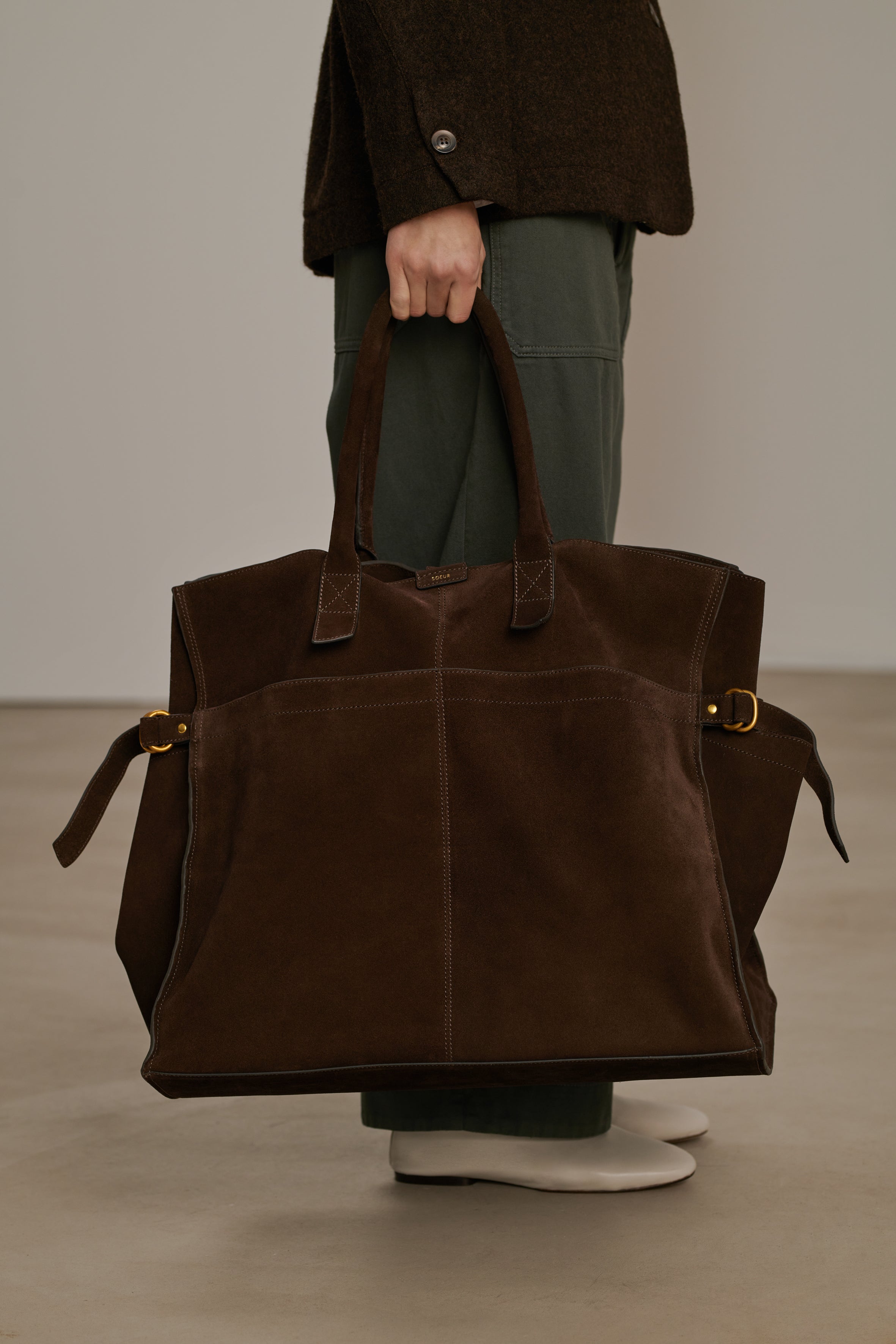 Cabas Blaine Marron Fonce Cuir Femme