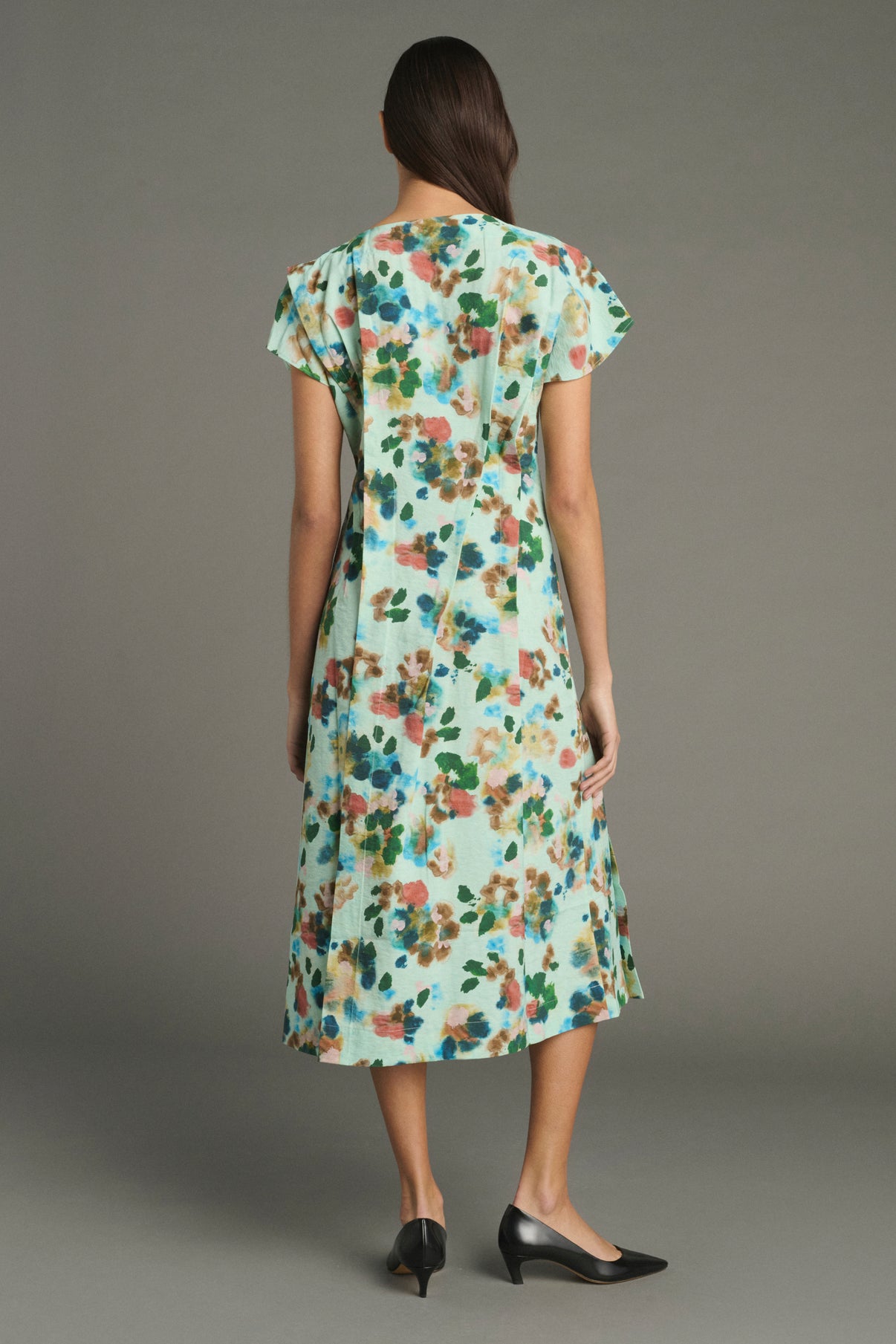 Robe Jade - Turquoise - Soie - Femme vue 2