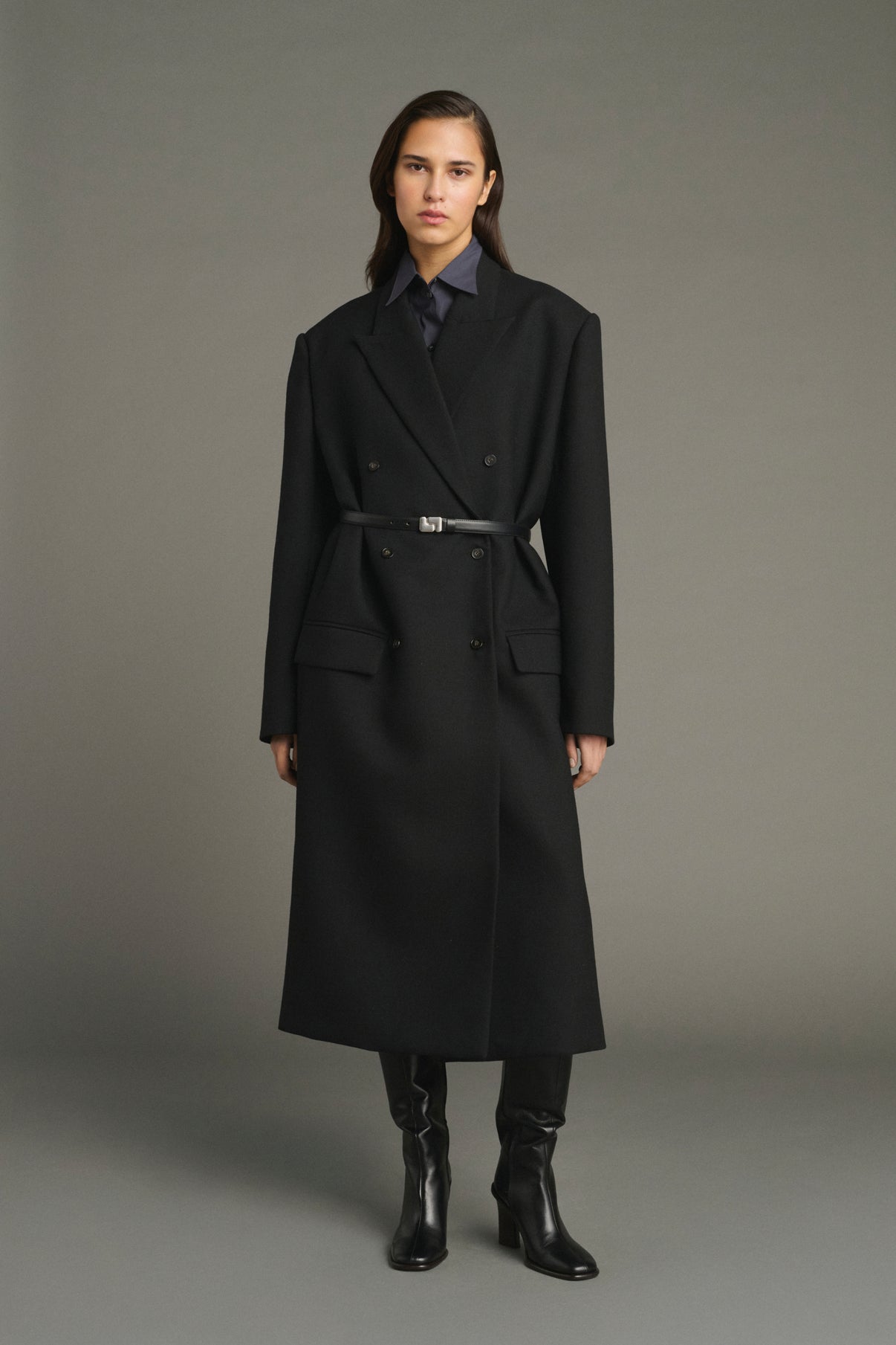 Manteau Jim - Noir - Laine - Femme vue 4