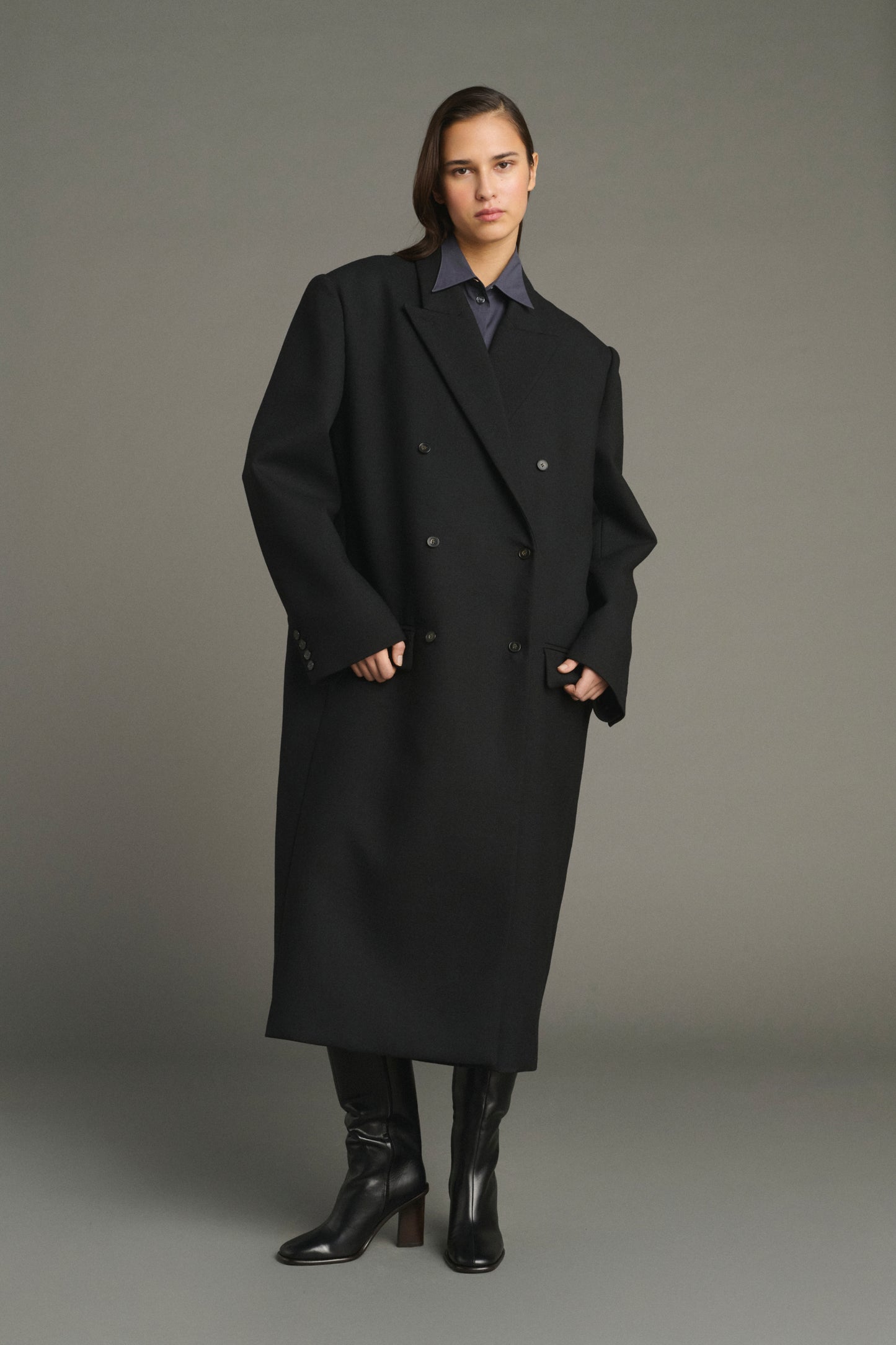 Manteau Jim - Noir - Laine - Femme
