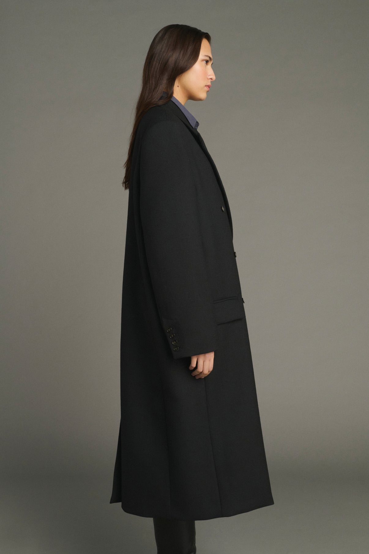 Manteau Jim - Noir - Laine - Femme vue 3