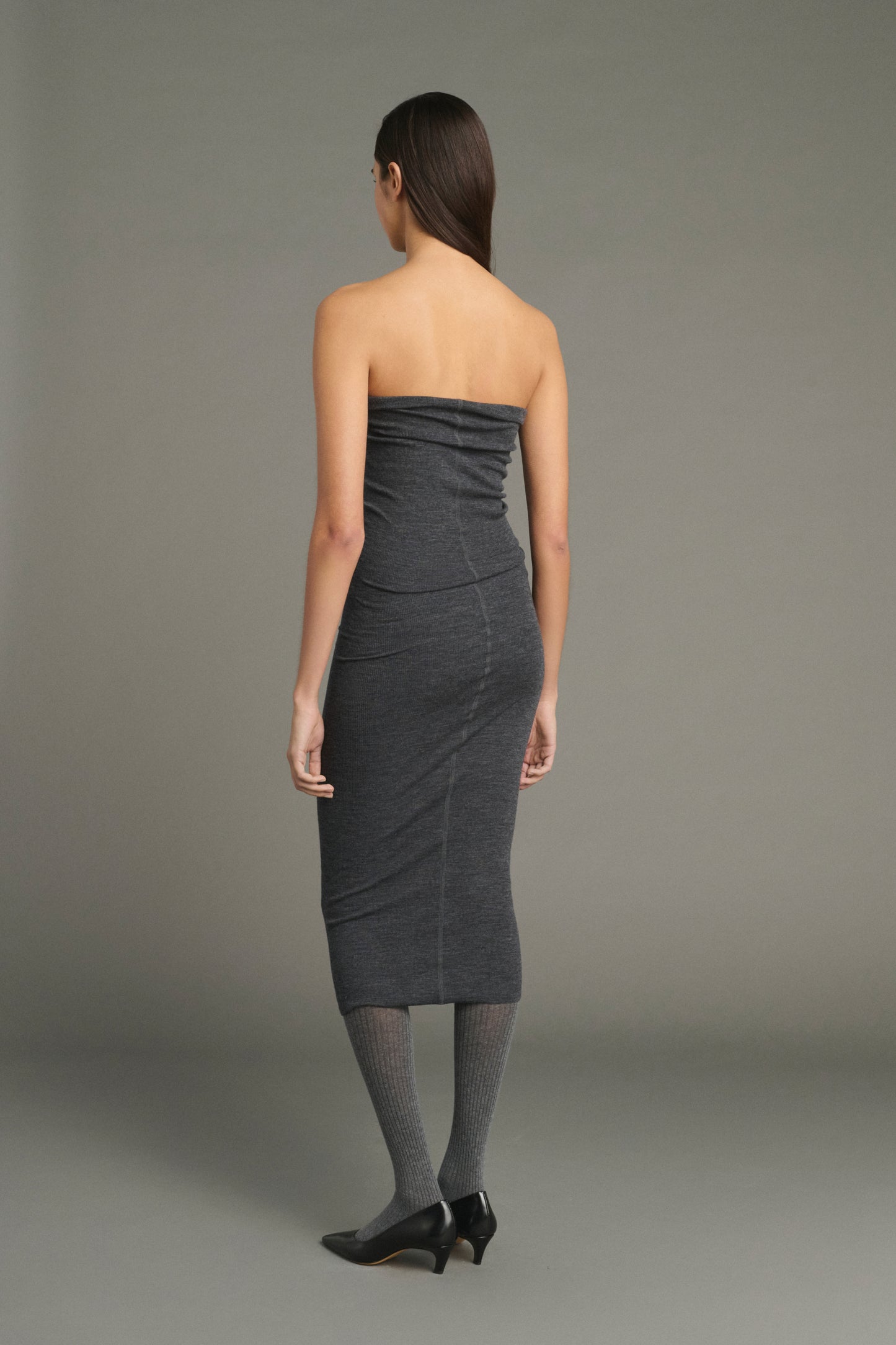 Dress Lilia - Anthracite Grey - Wool - Women