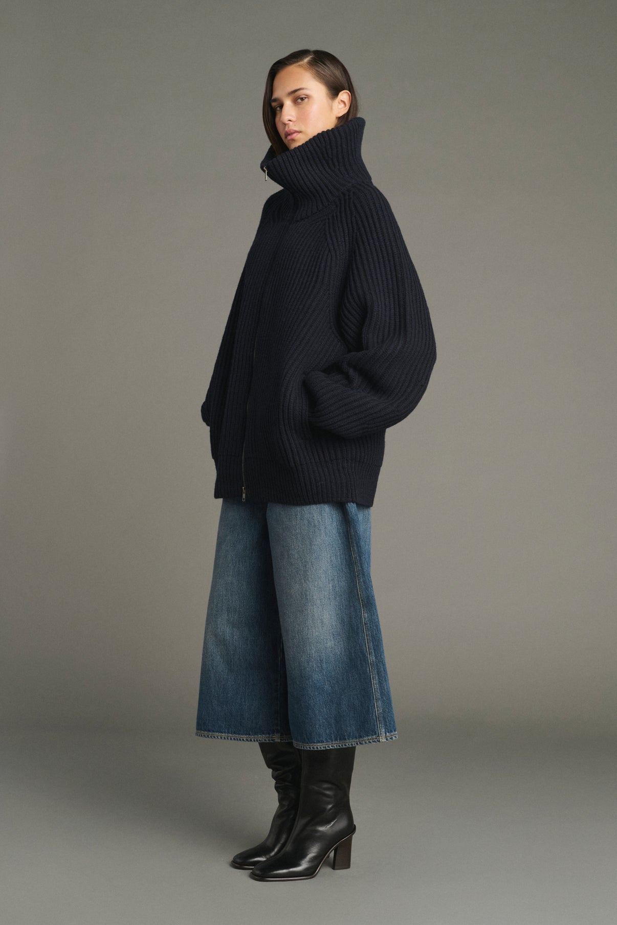 Jasper jacket - Navy - Merino Wool - Women vue 5